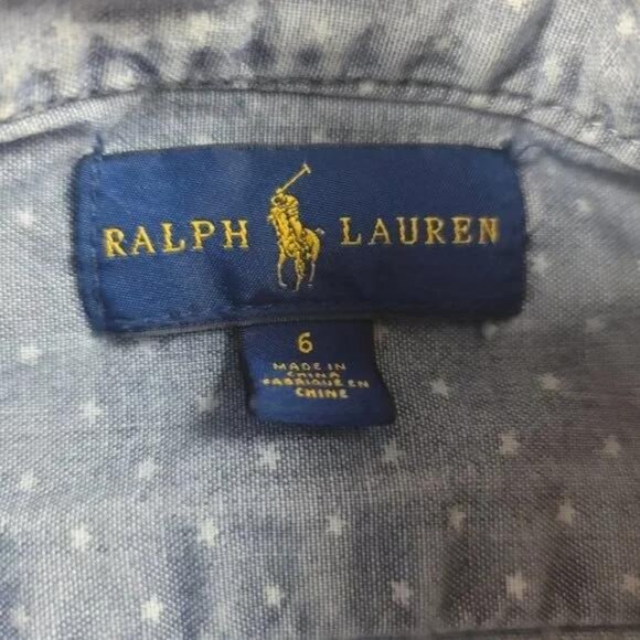 Ralph Lauren Boys Button-Down Denim Shirt Size 6 - Picture 5 of 7